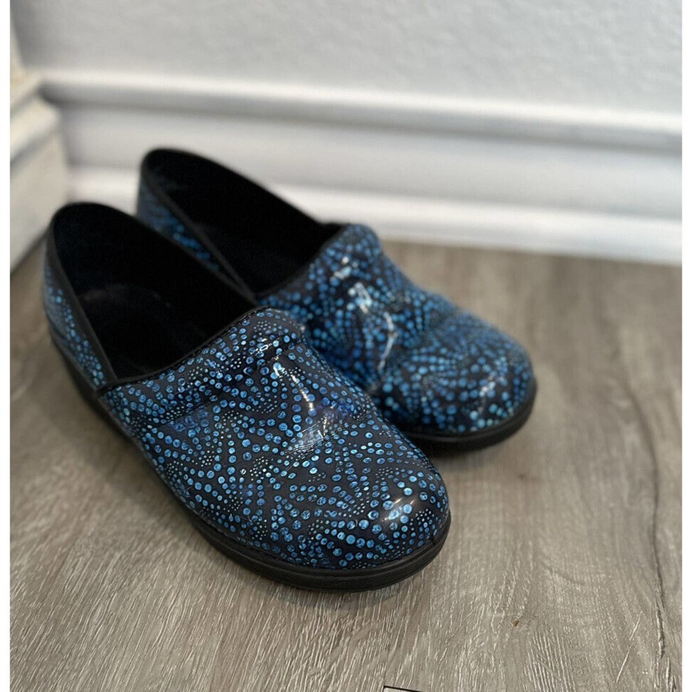 Savvy Slip Resistant Nursing Shoes/clog Blue And Black Size‎ 7.5